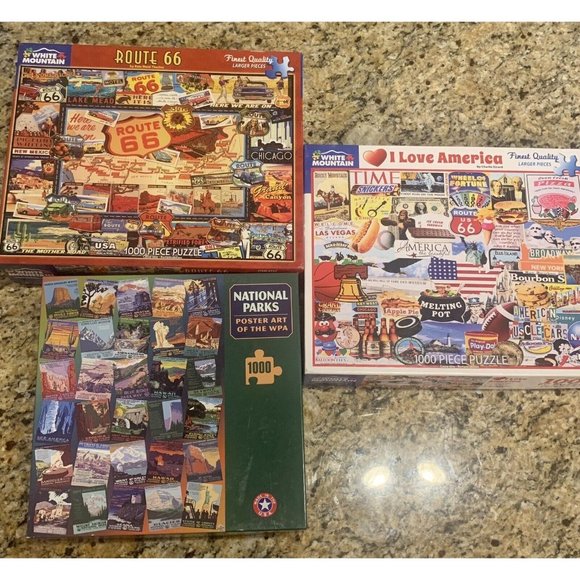 White Mountain Other - Puzzle Lot White Mountain Route 66 I Love America National Parks 1000 Jigsaw